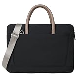 FUNSEED Laptoptasche für Männer Frauen, 40,0 cm (15,6 Zoll), Polyester, leicht, solide, Arbeit, Computer, Laptop, Kuriertasche, Aktentasche für Reisen, Büro, Schwarz