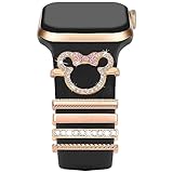 Watch Armband Charms,Kompatibel für Apple Watch Armband 40mm 41mm 38mm 44mm 45mm 49mm 42mm,Charms für Uhrenarmband,Dekorative-Rings-Loops Kompatibel mit Silikon