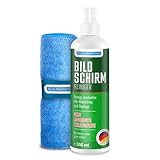 Blum Manufaktur 250ml Bildschirmreiniger + 30x30 cm Mikrofasertuch - Screen Cleaner - Display Reiniger - Absolut streifenfreie Reinigung von Handy, Laptop, PC, TV