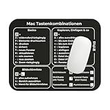 MyPad Mauspad Mousepad Mac Tastenkombinationen Shortcuts Deutsch 24 x 20 cm - rutschfest - Tastenkürzel Übersicht Shortcuts - hochwertiges Polyester - Schwarz mit weißer Schrift