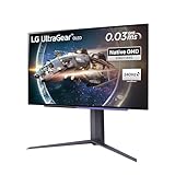 LG Electronics 27GR95QE-B UltraGear Gaming Monitor 27' (67,32 cm), OLED, 2.560 x 1.440, 16:9, WQHD 1440p, 98,5% DCI-P3, HDR10, 0,03 ms GtG, 200 cd/m², 240 Hz - Schwarz
