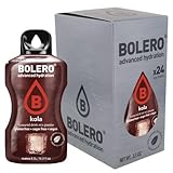 Bolero KOLA 24x3g | Saftpulver ohne Zucker, gesüßt mit Stevia + Vitamin C | geeignet für Kinder, Sportler und Diabetiker | glutenfrei und veganfreundlich | Der Geschmack von Cola