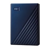 WD My Passport for Mac externe Festplatte 4 TB (mobiler Speicher, USB-C-fähig, herunterladbare Software, Passwortschutz, Mac kompatibel, einfach einzusetzen) mitternachtsblau