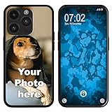 PhoneNatic personalisierte Handyhülle für iPhone 15 Pro Custom Silikon Case in Schwarz zum selbst gestalten mit eigenem Foto Bild Text individuell