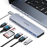 USB-C-Adapter HDMI-Hub für MacBook Pro/Air M1 M2 2023 2022 2021 13' 15' 16', RayCue USB-C zu HDMI Mac Zubehör Multiport Dongle mit 4K HDMI, Thunderbolt 3, 3X USB A 3.0 Ports, SD- und TF-Karte Leser