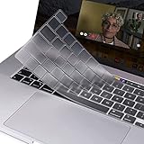 Tastaturschutz für MacBook Pro 13 Zoll M2 M1, MacBook Pro 13 Zoll 2023 2022 2021 2020 A2338 A2289 A2251,Schützende Silikonhaut Kompatibel mit MacBook Pro 16 Zoll 2020 A2141 Touch ID, Transparent