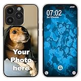 PhoneNatic personalisierte Handyhülle für iPhone 15 Pro Max Custom Silikon Case in Clear zum selbst gestalten mit eigenem Foto Bild Text individuell